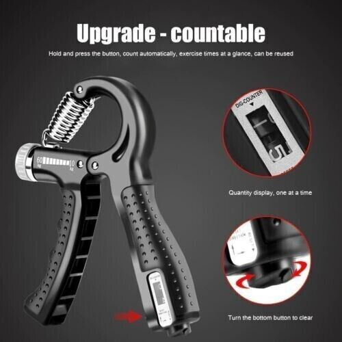 2X Hand Grip Power Trainer Gripper Strengthener Adjustable Gym Exerciser